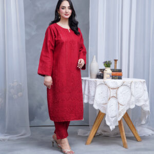 Ruby Red Grace Chiffon 2-Piece Suit