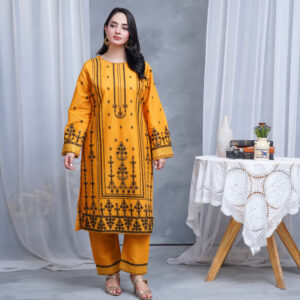 Mustard Charm Chiffon 2-Piece Suit