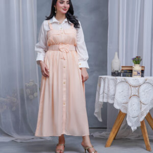 Blush Peach Bow Maxi Dress